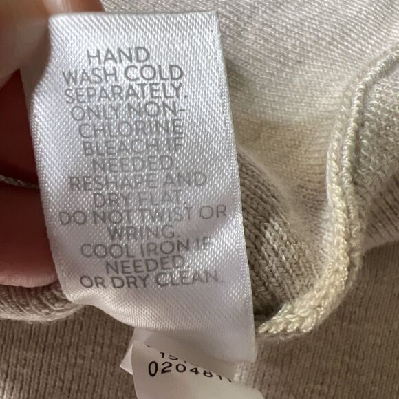 J Jill Pullover Sweater Womens XL Oatmeal Lace Up Back Detail Relaxed Boxy Fit - Picture 6 of 8